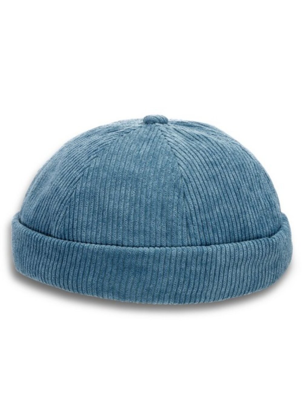 Men Women's  Blue Corduroy Brimless Beanie Skullcap Hat